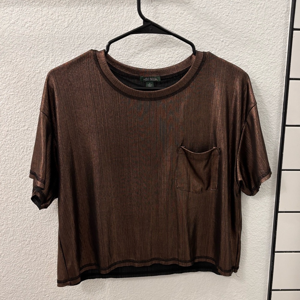 Wild fable metallic crop tee